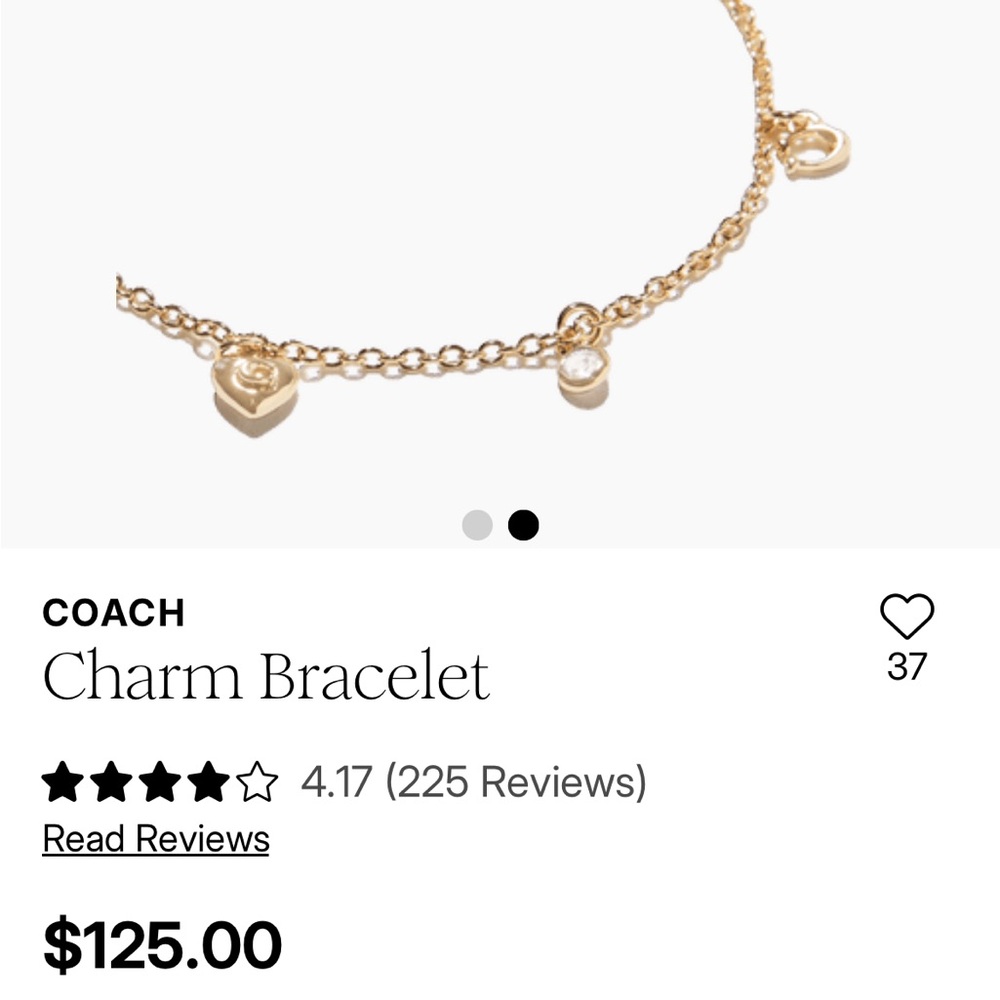 NWT- Coach Gold Charm Bracelet for Women - Picture 2 of 4